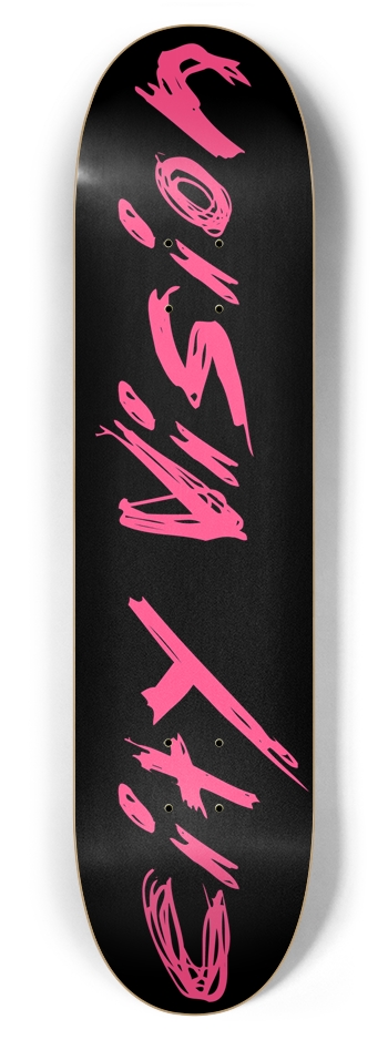 Black and Hot Pink Name 7.87 7-7/8 Skateboard Deck