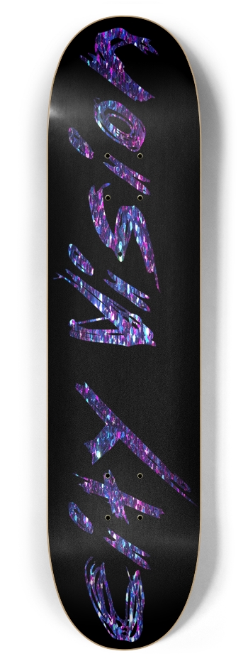 Black and Dark Rainbow Glitter Name 7.87 7-7/8 Skateboard Deck