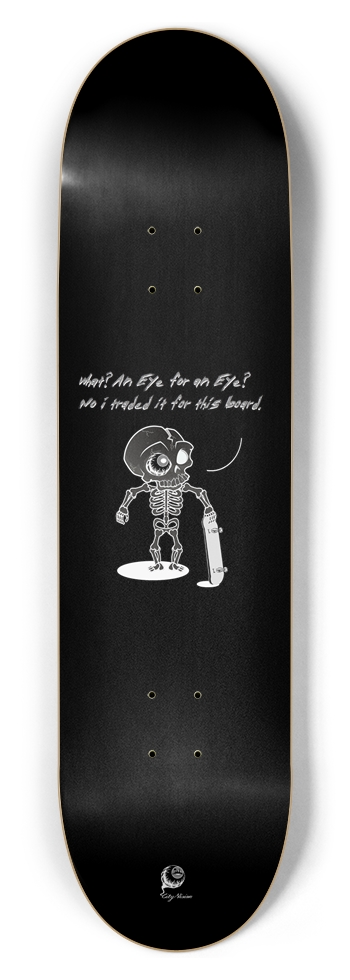 An Eye For An Eye Black 8.50 8-1/2 Skateboard Deck
