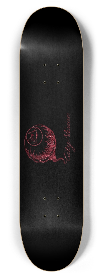 Black and Red Glitter Logo 7.87 7-7/8 Skateboard Deck