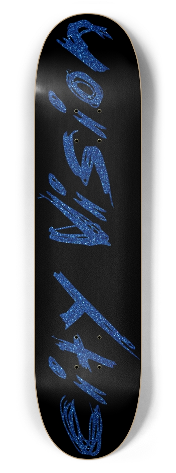 Black and Blue Glitter Name 7.62 7-5/8 Skateboard Deck