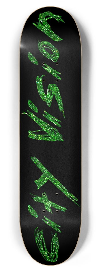 Black and Green Glitter Name 7.87 7-7/8 Skateboard Deck