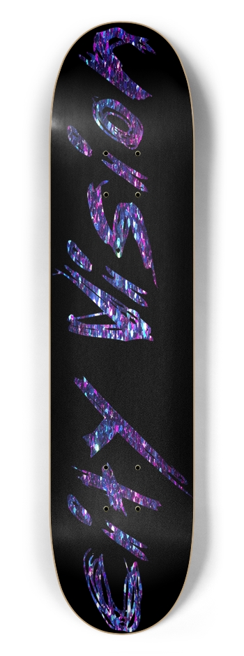Black and Dark Rainbow Glitter Name 7.50 7-1/2 Skateboard Deck