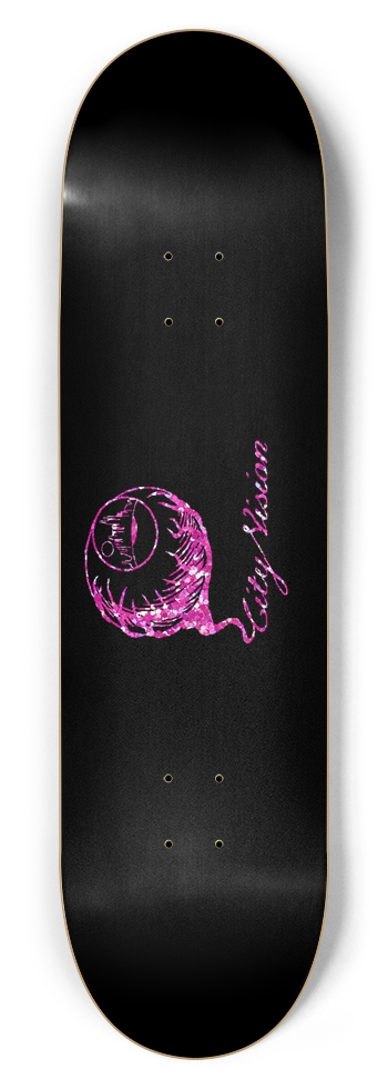 Black and Pink Glitter Logo 8.75 8-3/4 Inch Skateboard