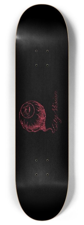 Black and Red Glitter Logo 8.00 8 Inch Skateboard Deck