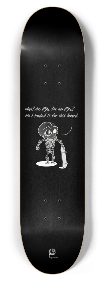 An Eye For An Eye Black 7.87 7-7/8 Skateboard Deck