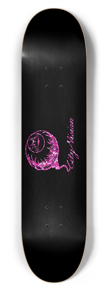 Black and Pink Glitter Logo 7.62 7-5/8 Skateboard Deck