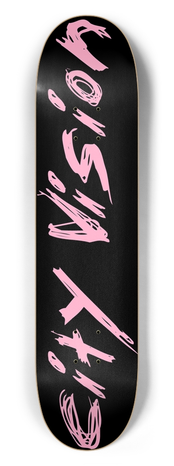 Black and Pink Name 7.50 7-1/2 Skateboard Deck