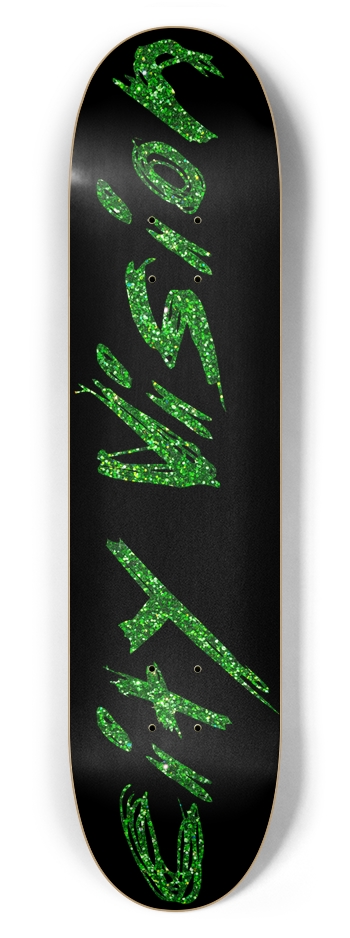 Black and Green Glitter Name 7.62 7-5/8 Skateboard Deck