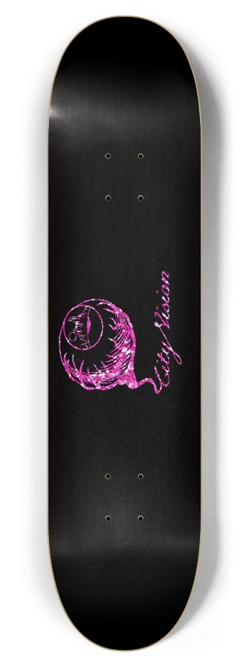 Black and Pink Glitter Logo 7.87 7-7/8 Skateboard Deck