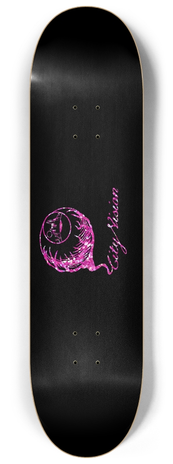Black and Pink Glitter Logo 8.25 8-1/4 Skateboard Deck