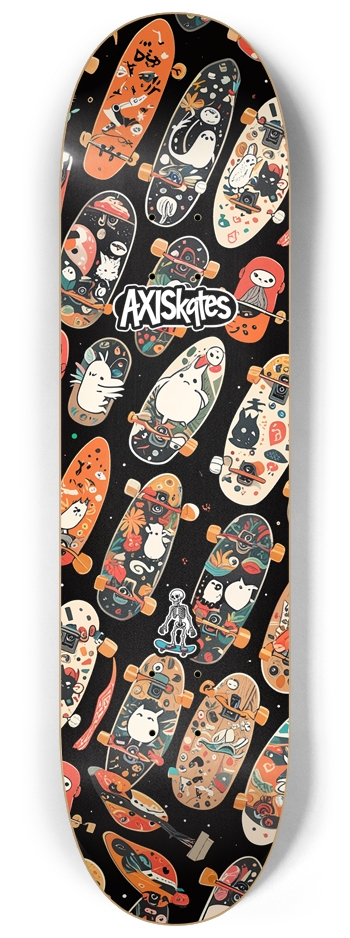 Random Skates 2 Design - Custom Popsicle Abstract Cartoon Style Wacky Skates on Black