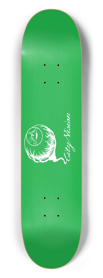 Green and White Logo 7.50 7-1/2 Skateboard Deck