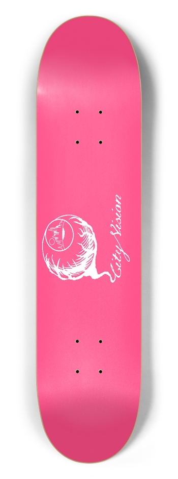 Hot Pink and White Logo 7.50 7-1/2 Skateboard Deck