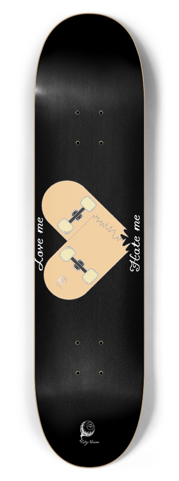 Love Hate Black 7.75 7-3/4 Skateboard Deck