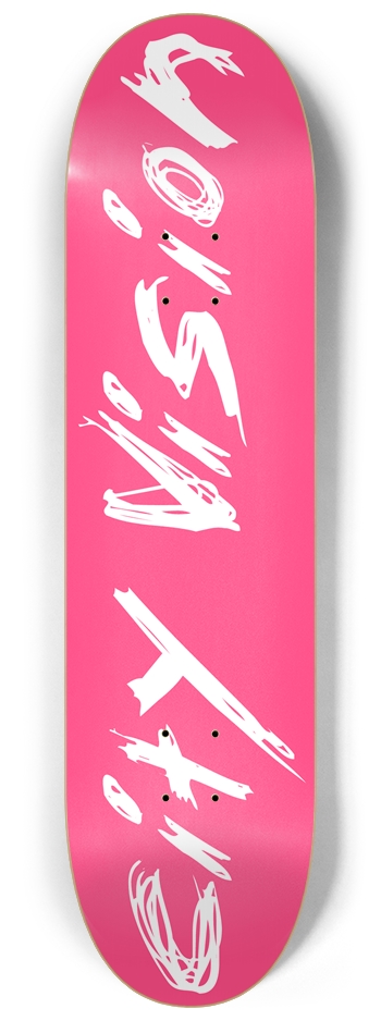 Hot Pink and White Name 8.25 8-1/4 Skateboard Deck