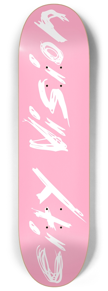 Pink and White Name 8.25 8-1/4 Skateboard Deck