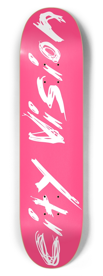 Hot Pink and White Name 7.75 7-3/4 Skateboard Deck