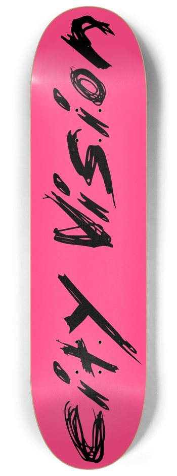 Hot Pink and Black Name 8.25 8-1/4 Skateboard Deck