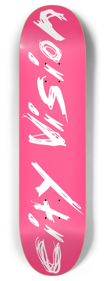 Hot Pink and White Name 8.00 8 Inch Skateboard Deck