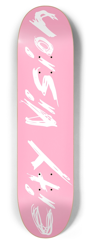Pink and White Name 7.87 7-7/8 Skateboard Deck