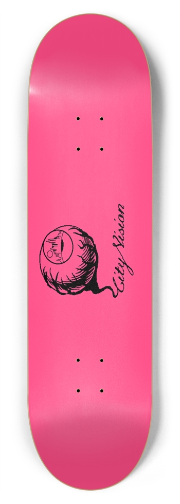 Hot Pink and Black Logo 8.75 8-3/4 Inch Skateboard