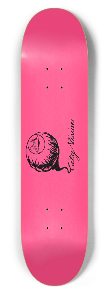 Hot Pink and Black Logo 7.75 7-3/4 Skateboard Deck