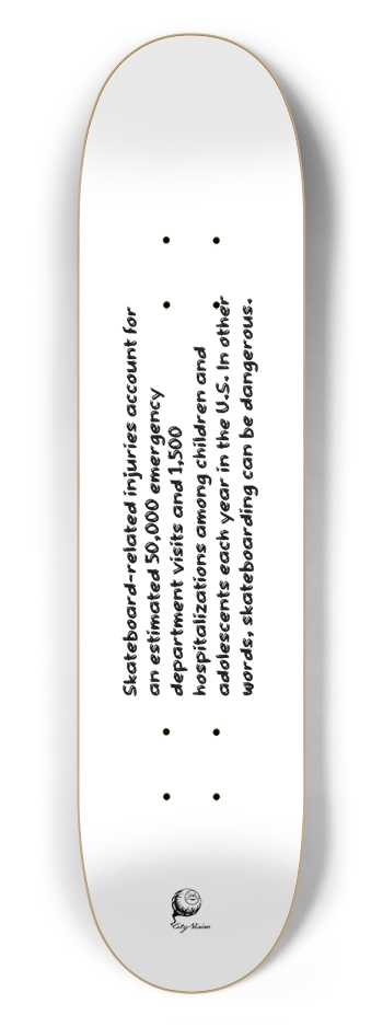 Dangerous White 7.50 7-1/2 Skateboard Deck