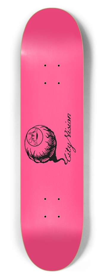 Hot Pink and Black Logo 7.62 7-5/8 Skateboard Deck