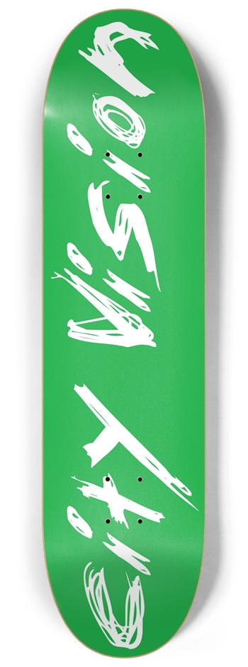 Green and White Name 8.25 8-1/4 Skateboard Deck
