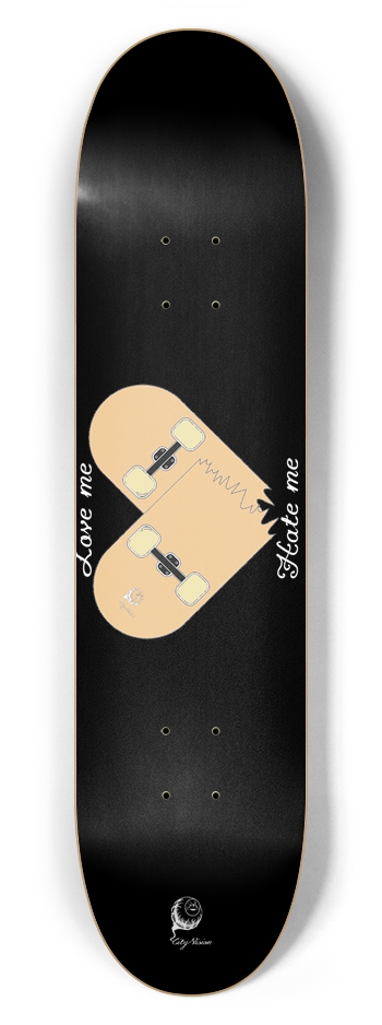 Love Hate Black 7.62 7-5/8 Skateboard Deck