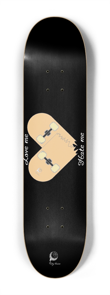 Love Hate Black Mini 7.25 7-1/4 Mini/Kid Skateboard