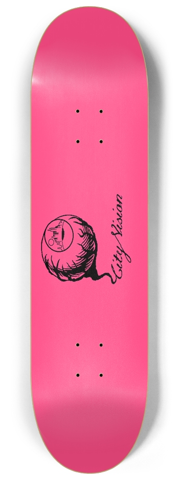 Hot Pink and Black Logo 8.25 8-1/4 Skateboard Deck