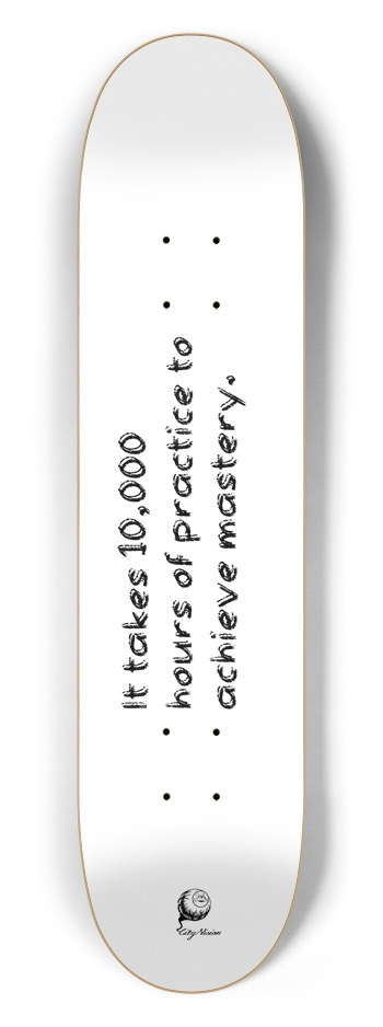 Mastery White 7.50 7-1/2 Skateboard Deck