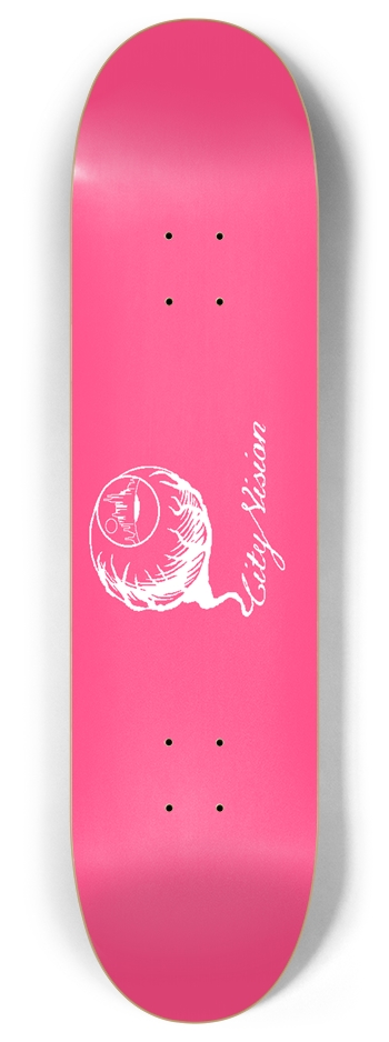 Hot Pink and White Logo 8.00 8 Inch Skateboard Deck