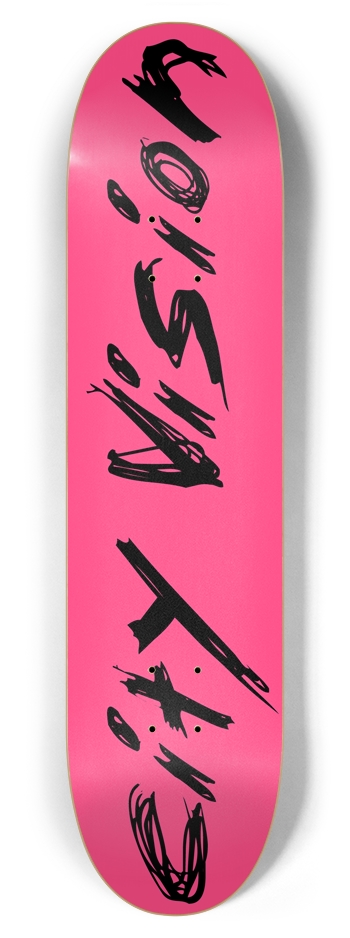 Hot Pink and Black Name 7.87 7-7/8 Skateboard Deck