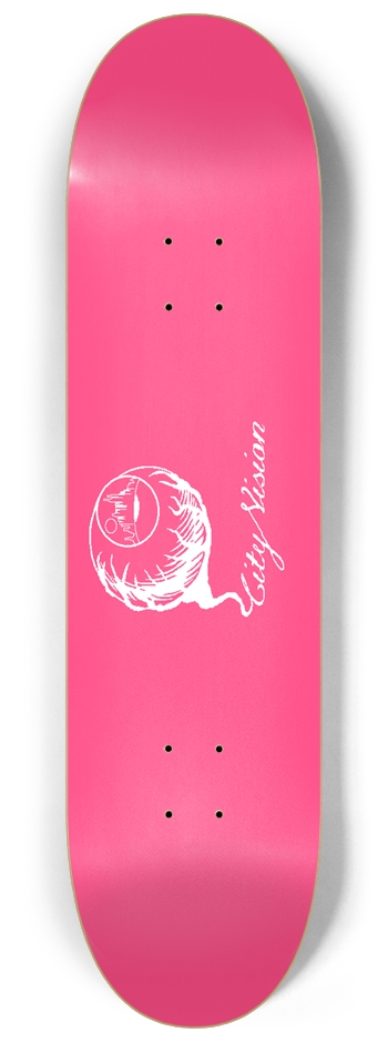 Hot Pink and White Logo 8.25 8-1/4 Skateboard Deck