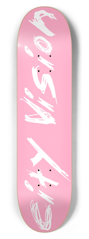 Pink and White Name 7.75 7-3/4 Skateboard Deck