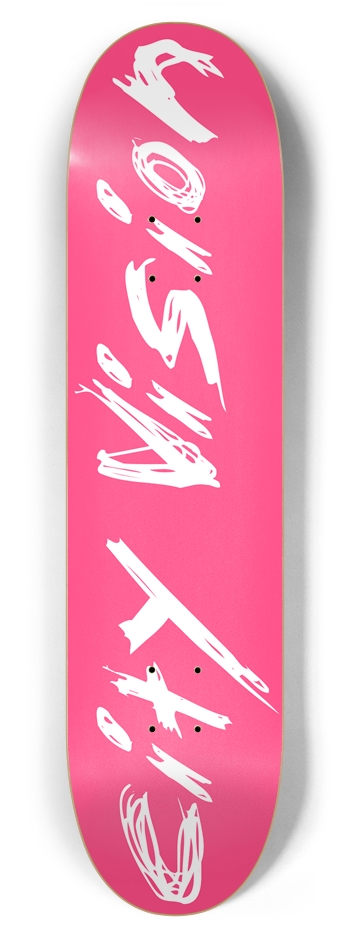 Hot Pink and White Name 7.87 7-7/8 Skateboard Deck