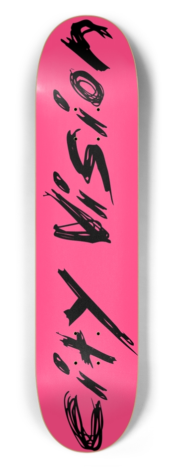 Hot Pink and Black Name 7.50 7-1/2 Skateboard Deck