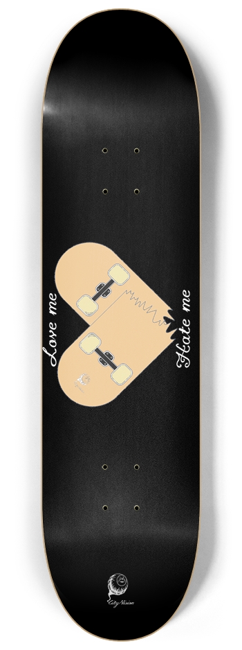 Love Hate Black 8.25 8-1/4 Skateboard Deck