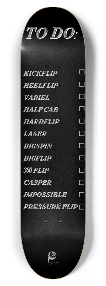 To Do List Black 7.87 7-7/8 Skateboard Deck