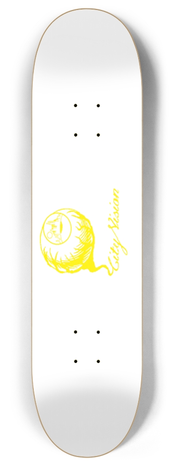 White and Yellow Logo 8.00 8 Inch Skateboard Deck