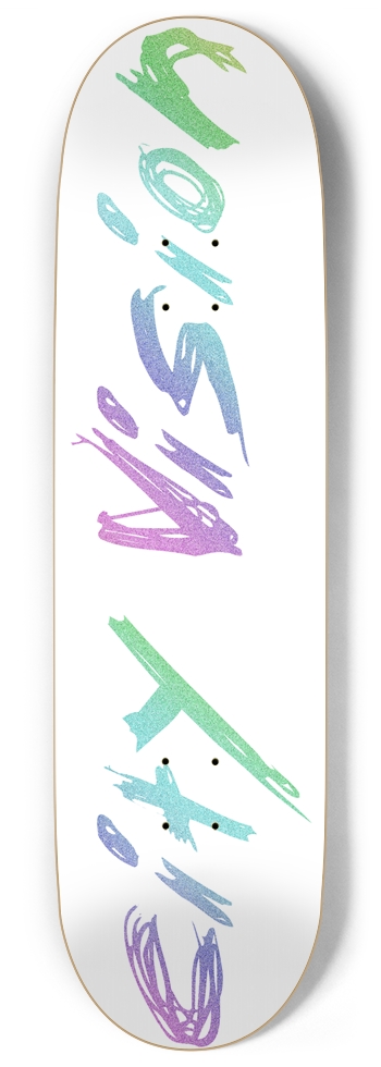 White and Rainbow Glitter Name 9.00 9 Inch Skateboard