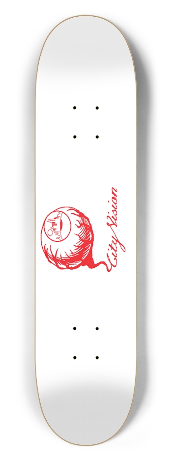 White and Red Logo 7.50 7-1/2 Skateboard Deck