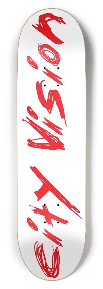 White and Red Name 8.50 8-1/2 Skateboard Deck