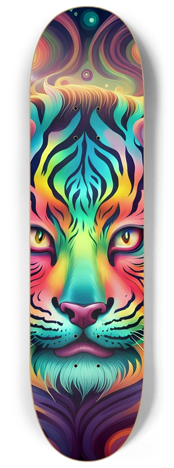 Neon Airbrush Tiger Face 0001 8-1/4 Skateboard Deck
