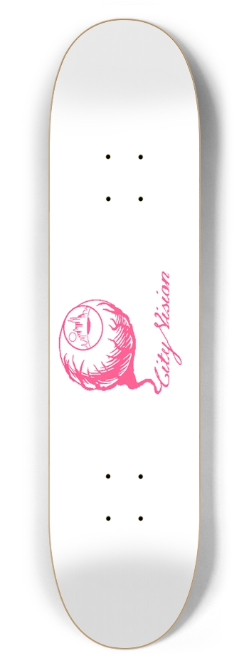 White and Hot Pink Logo 7.62 7-5/8 Skateboard Deck