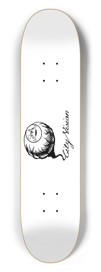 White and Black Logo 7.50 7-1/2 Skateboard Deck
