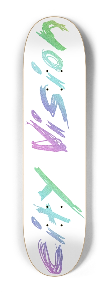 White and Rainbow Glitter Name Mini 7.25 7-1/4 Mini/Kid Skateboard